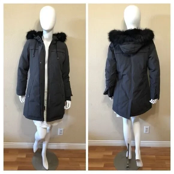 Vince Camuto Faux Fur Hooded Jacket Size XS Jackets & Coats